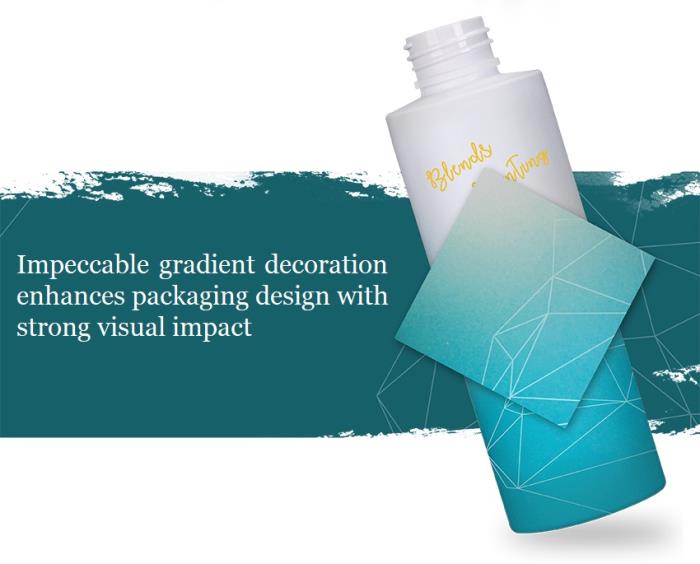 Impeccable gradient decoration enhances packaging design with strong visual impact